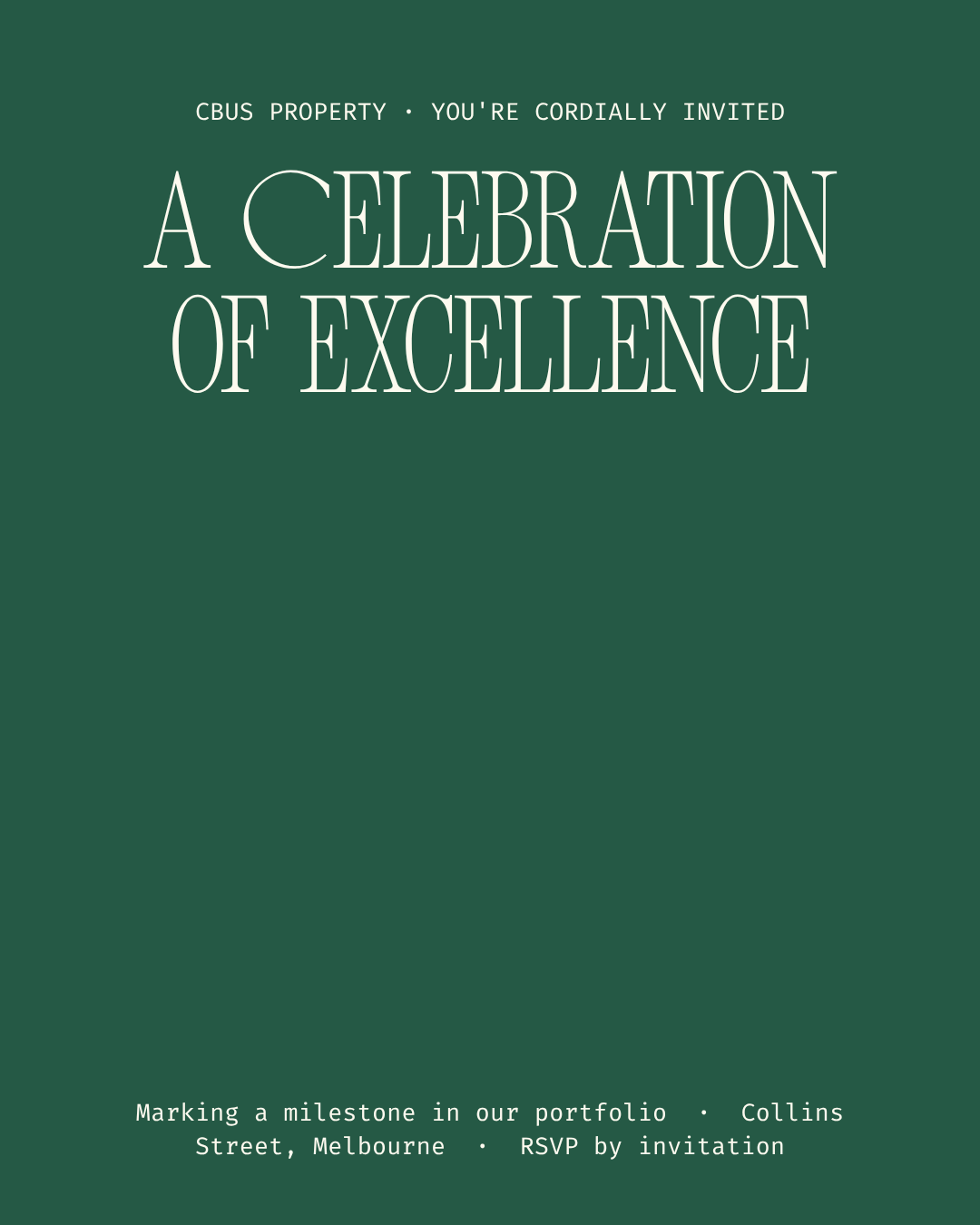 Cbus Property event invitation — a celebration of excellence